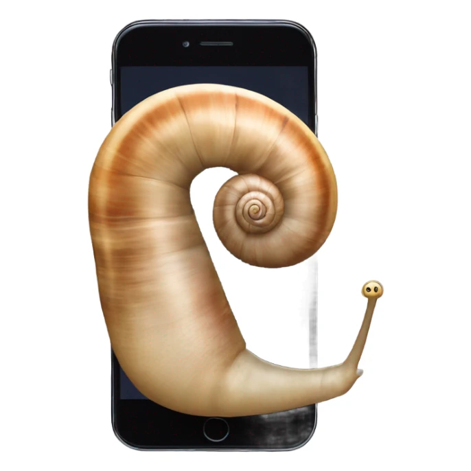 Snail on top of phone  sticker