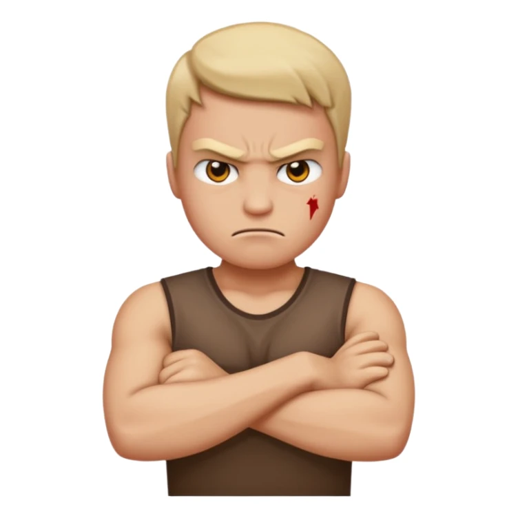 Arms crossed mad emoji sticker