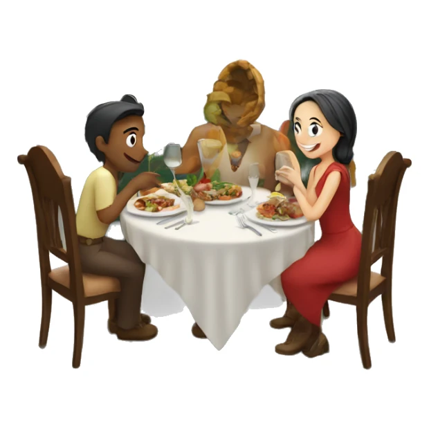 Dinner in front of a castle sticker