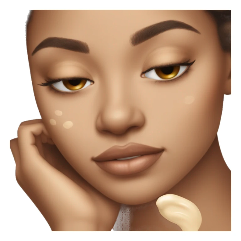 pretty light skinned brunette girl sleeping with cream coloured moisturiser on her face soft textures sticker