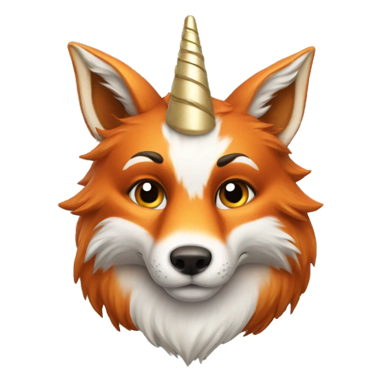 fox with unicorn horn sticker