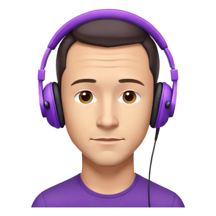Joseph Gordon-Levitt in purple headphones sticker