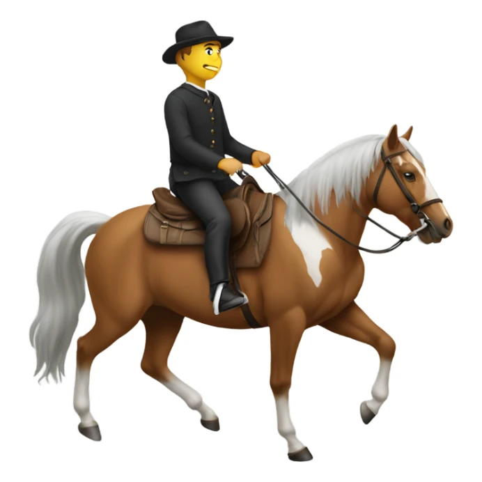 Man riding horse backwards sticker