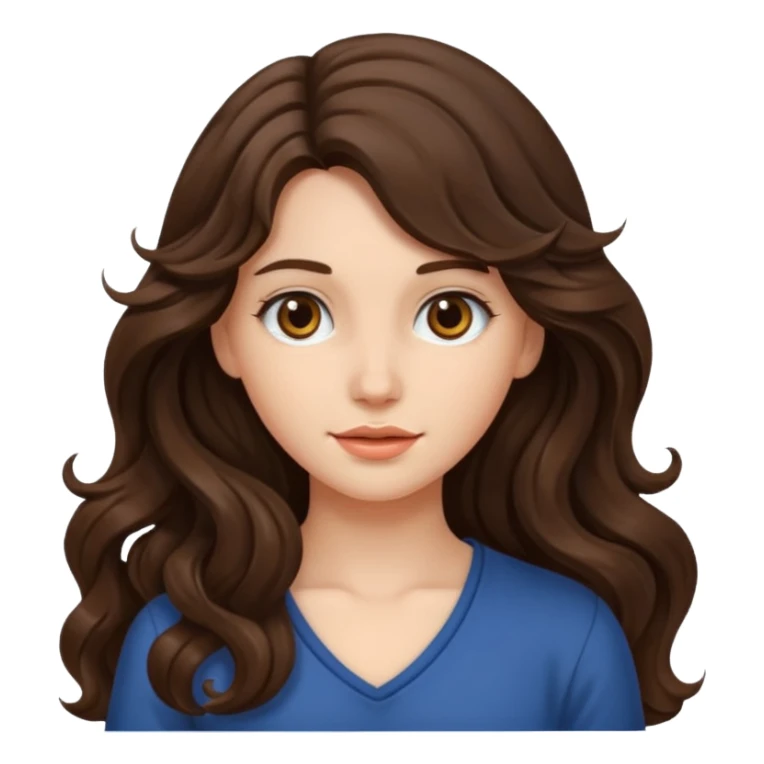 brunette girl with long wavy hair and fair skin  sticker
