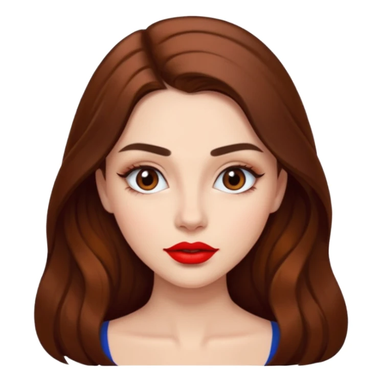 beautiful girl with long hair, high eyebrows, and thick lips  sticker