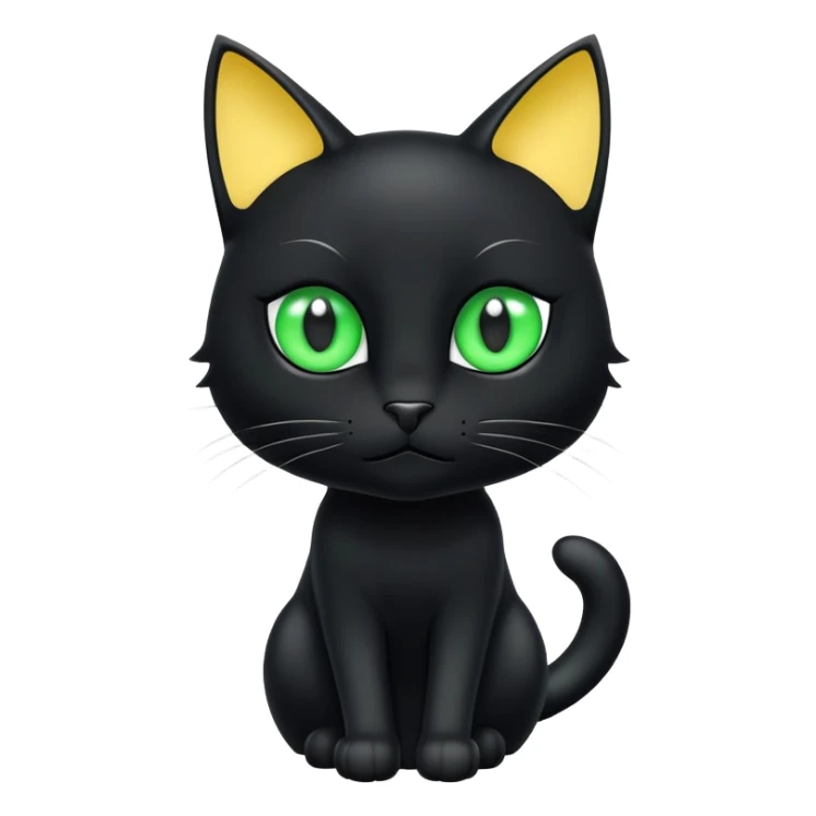 chat noir et blanc avec les yeux vert claire sticker