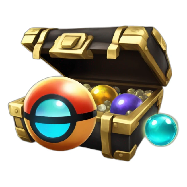 Pokemon Game LootCase Color Obsidian Rich Treasure Legendary Epic Pokeballs and Pokemons Inside this have Shiny Glow sticker