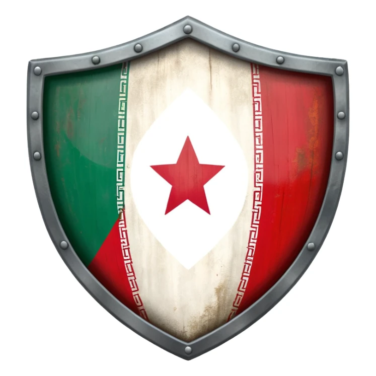 gray shield with the flag of Iran sticker