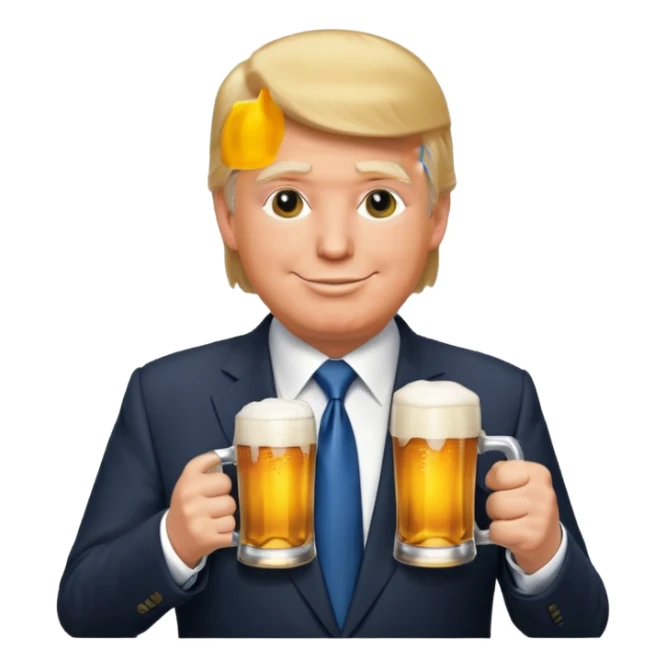 Donald Trump avec une bière dans les mains carapisse sticker