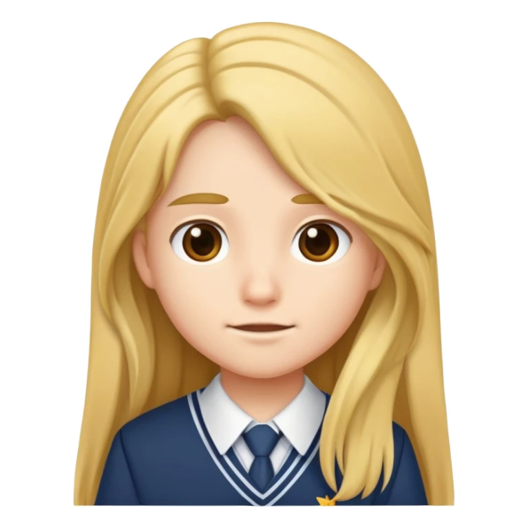 cartoon character with long hair wearing a school uniform sticker