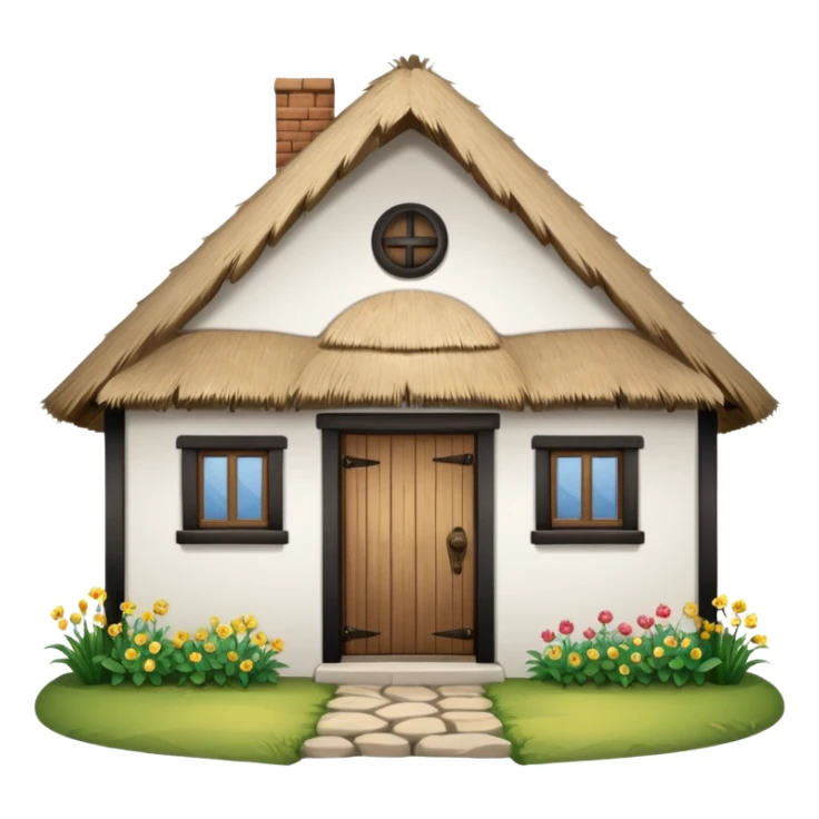 A Ukrainian peasant house with white walls sticker