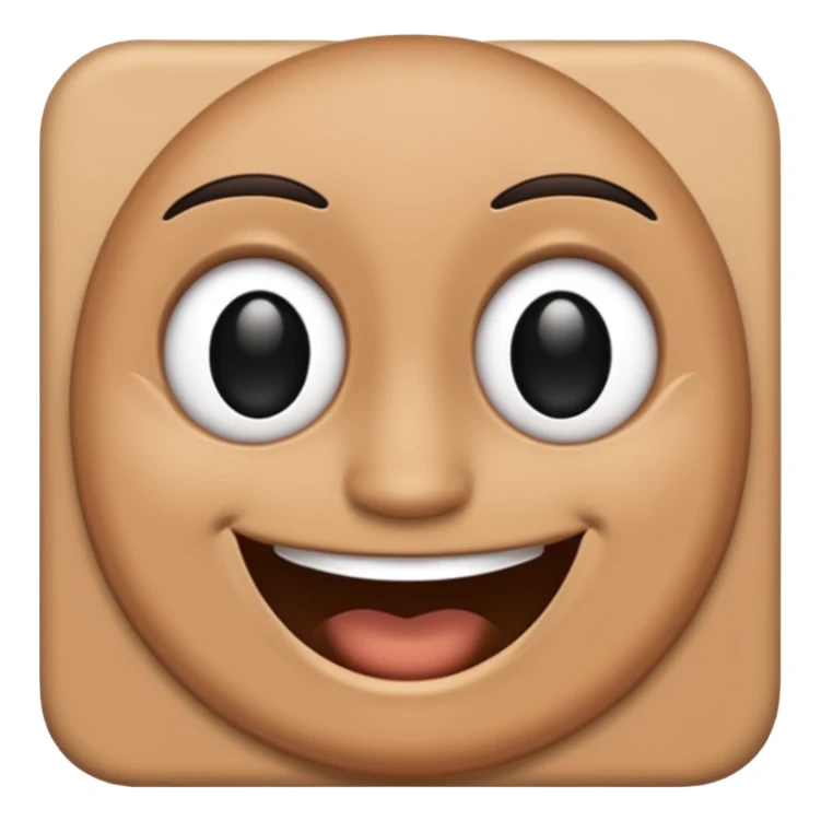 make a brown wall with 2 black eyes and a smile sticker