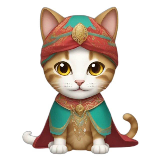 A cat wearing an Omani costume sticker
