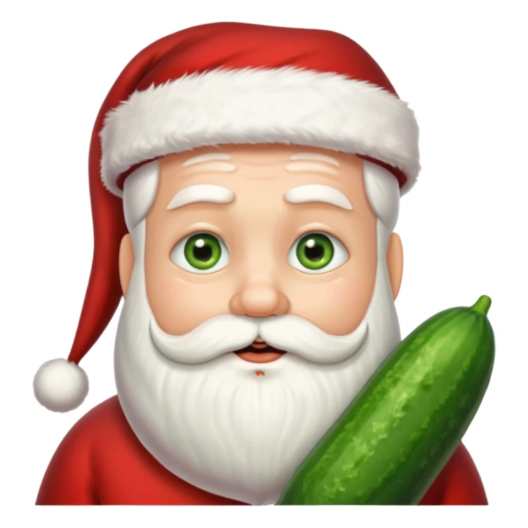 Santa with cucumber slices instead of eyes sticker