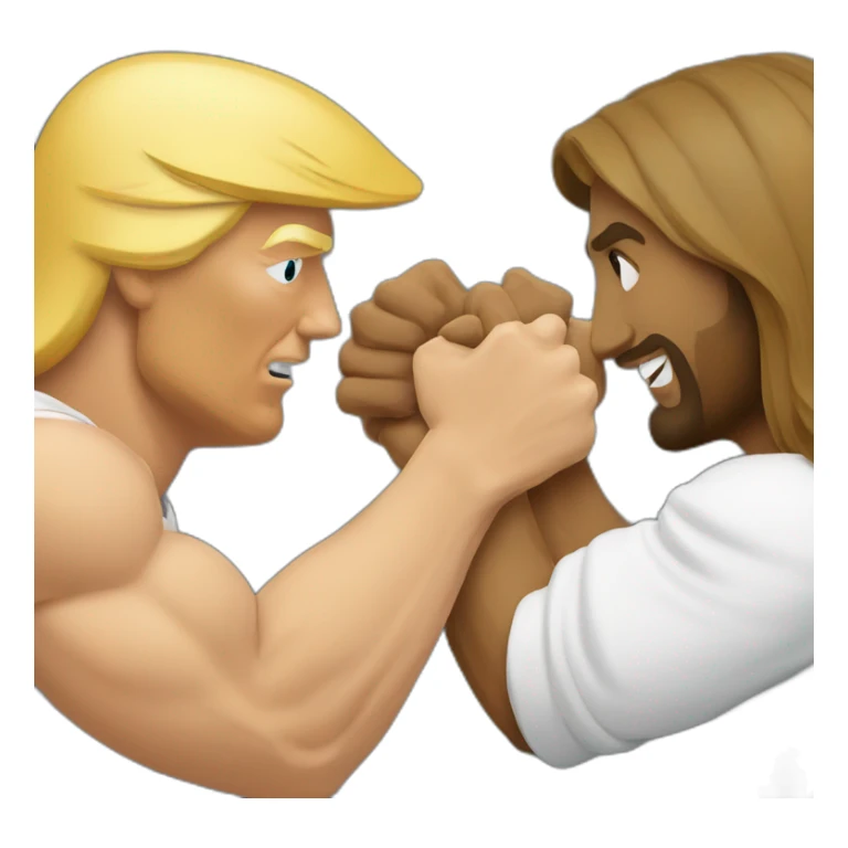 Donald Trump arm wrestling with jesus sticker
