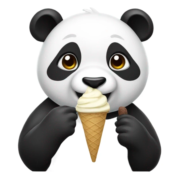 Panda eating ice cream sticker