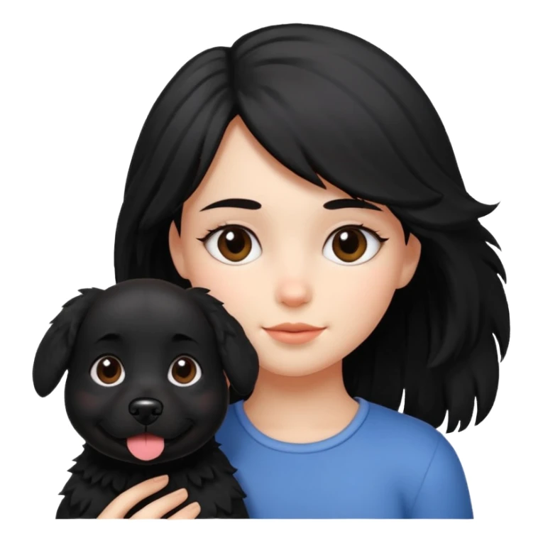 Girl with dog black sticker