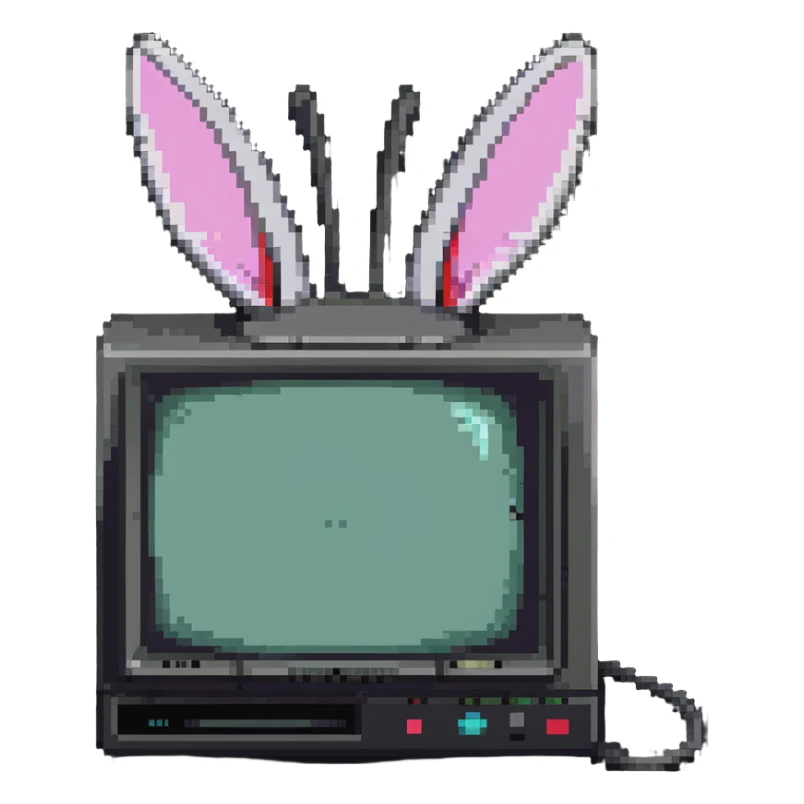 1980s Sony CRT TV with rabbit ears antenna sticker