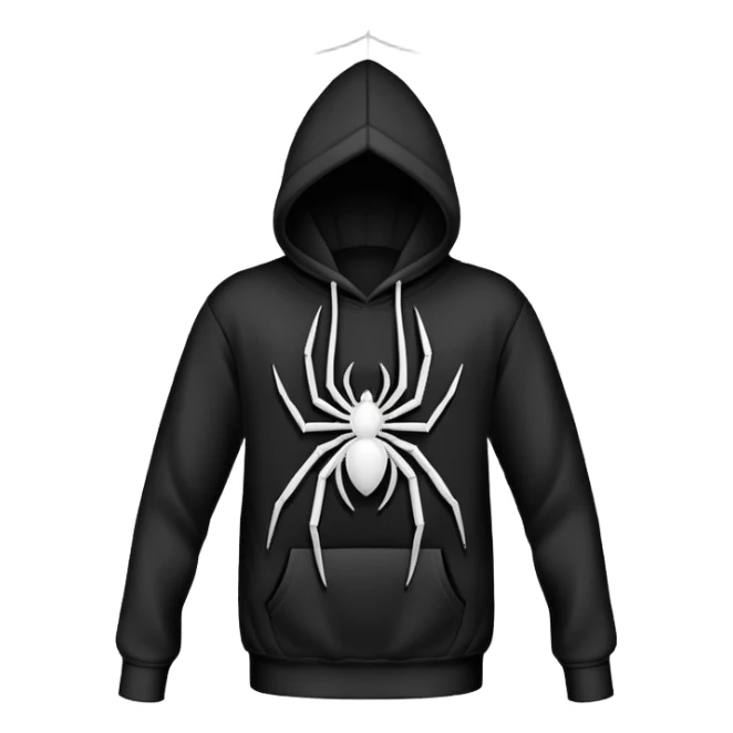 black hoodie with a spider web with no spider on it sticker