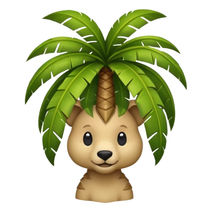 un animal avec une coupe de palmier sticker