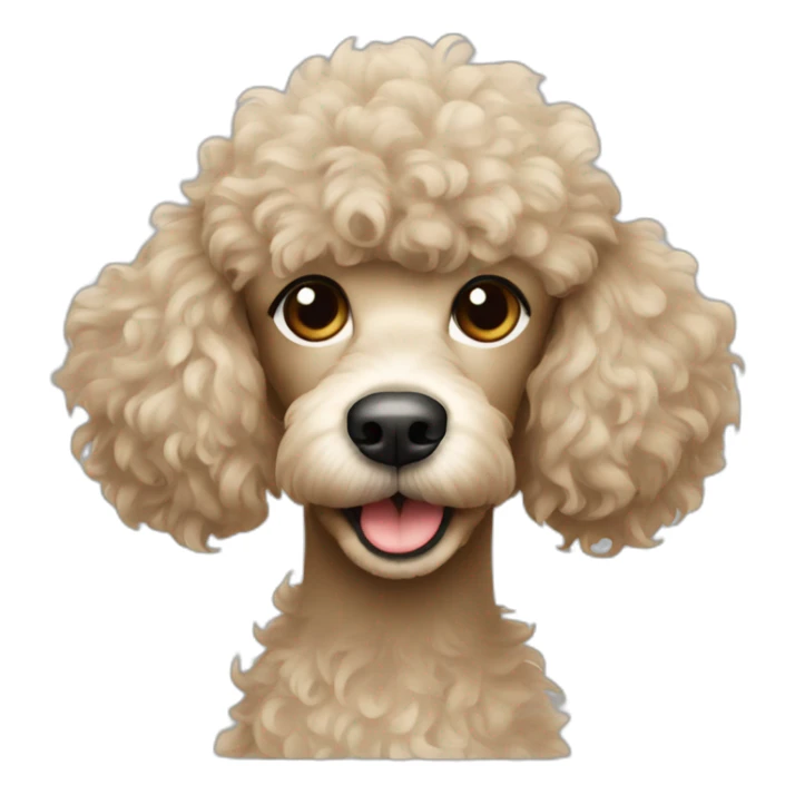 Beige poodle with messy hair sticker