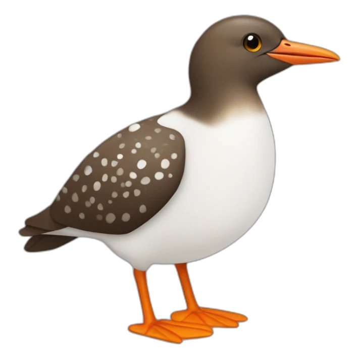 brown and white speckled sea bird with orange beak and LEGS sticker