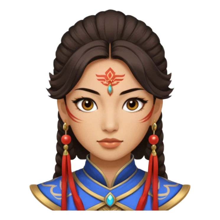 ESO female Chinese warrior with lashes and earrings sticker
