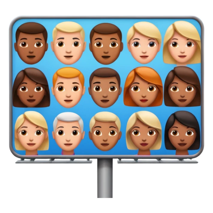 billboard advertising with famous people on it sticker