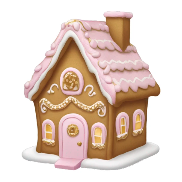 light pink and gold and white gingerbread house sticker