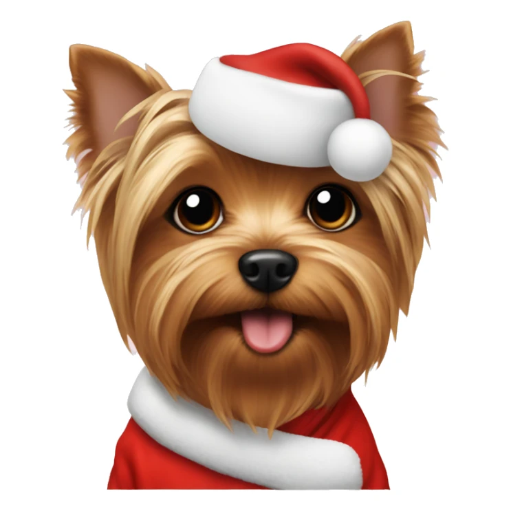 yorkie dog wearing santa pajamas  sticker
