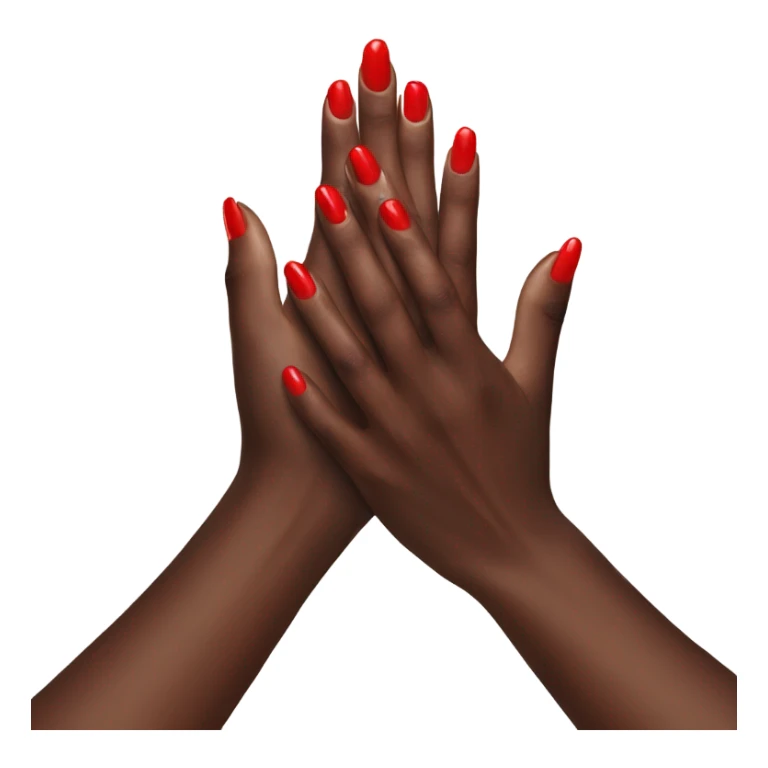 Full one hand manicure hand from profile red nails  sticker