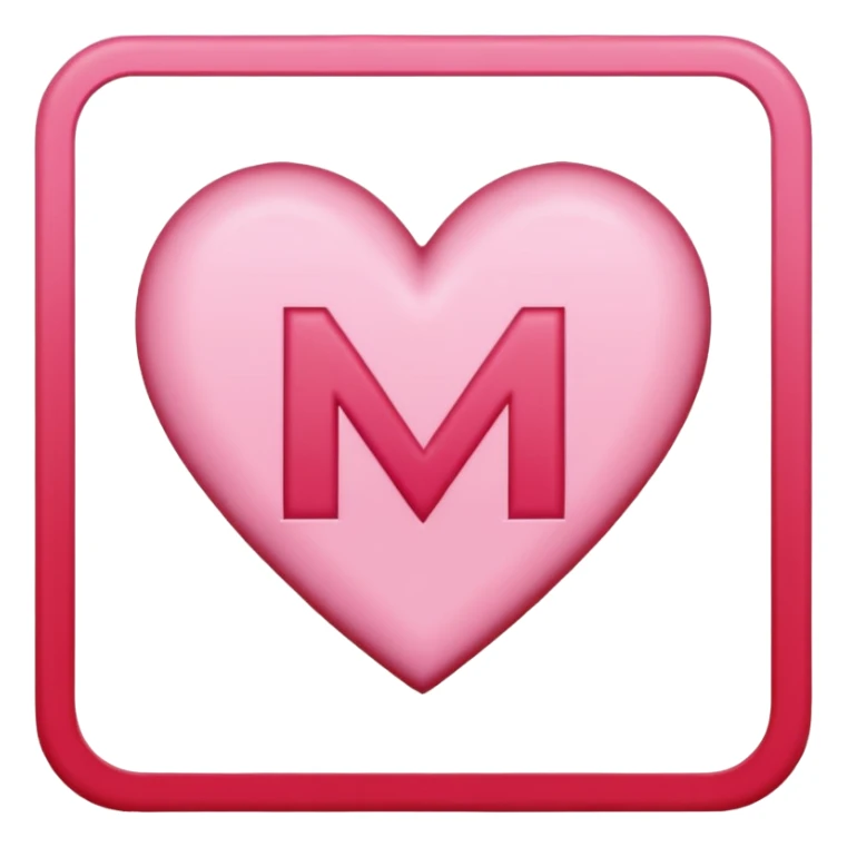 chtel bych pismeno M ze srdicek 💗 tehlech ve ctvrecku z ♥️ sticker