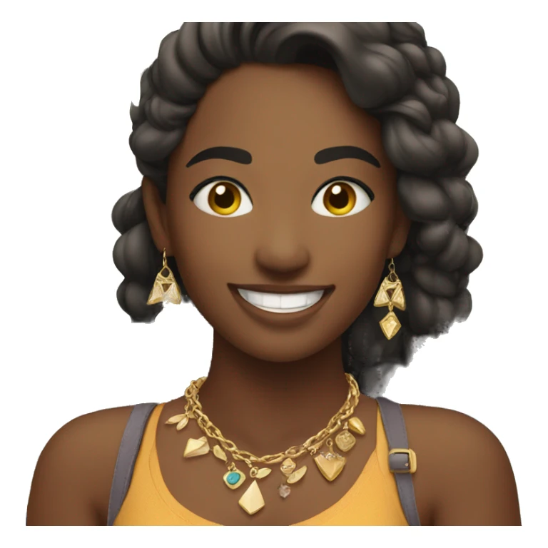 girl smiling with jewelry outdoors sticker