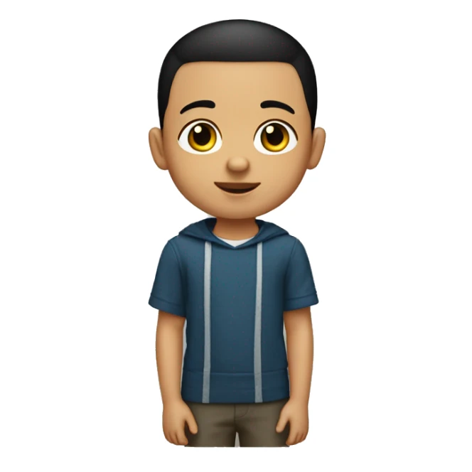 little boy 6 years old buzz cut with black hair light skin  sticker