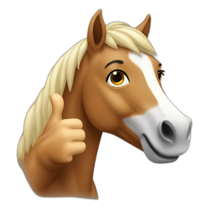 horse giving a thumbs up sticker