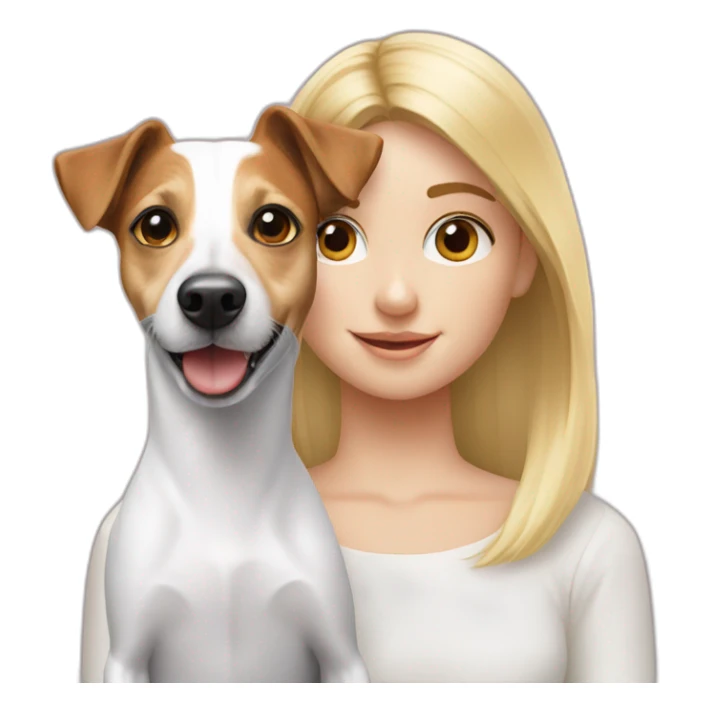 Jack Russell With girl blond sticker