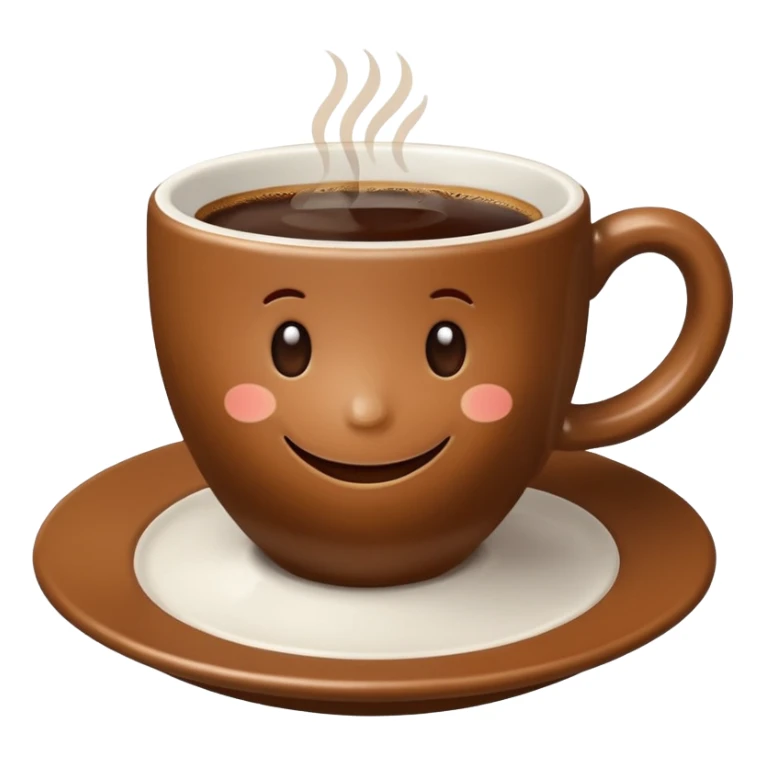 a cute cup of coffee with a smile, without the plate sticker