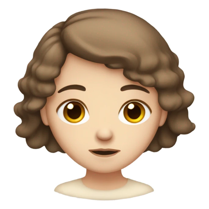  Very sad white girl with brown hair  sticker