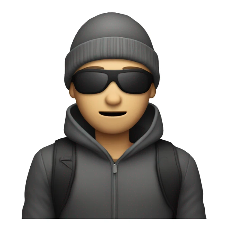 Robber with a beanie and a money bag around his shoulder. sticker