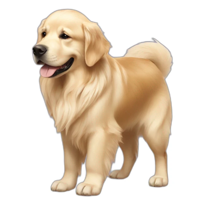 English cream golden retriever with a sloth on his back sticker