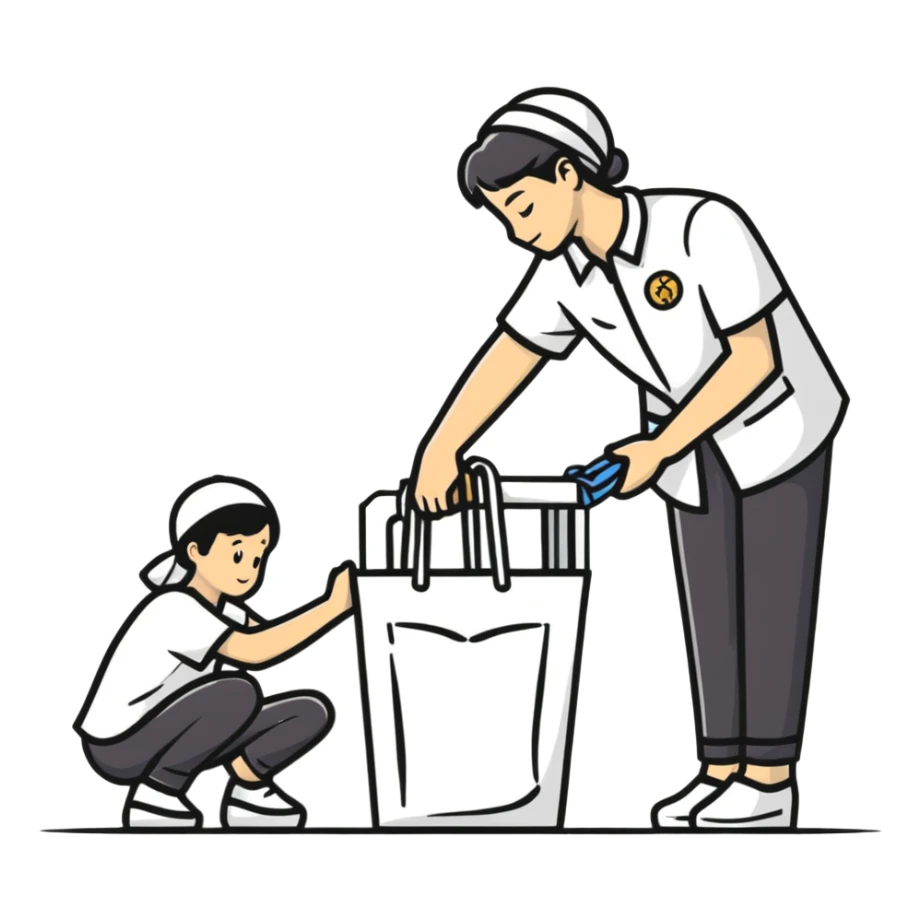 person volunteering, doing a good deed for community sticker