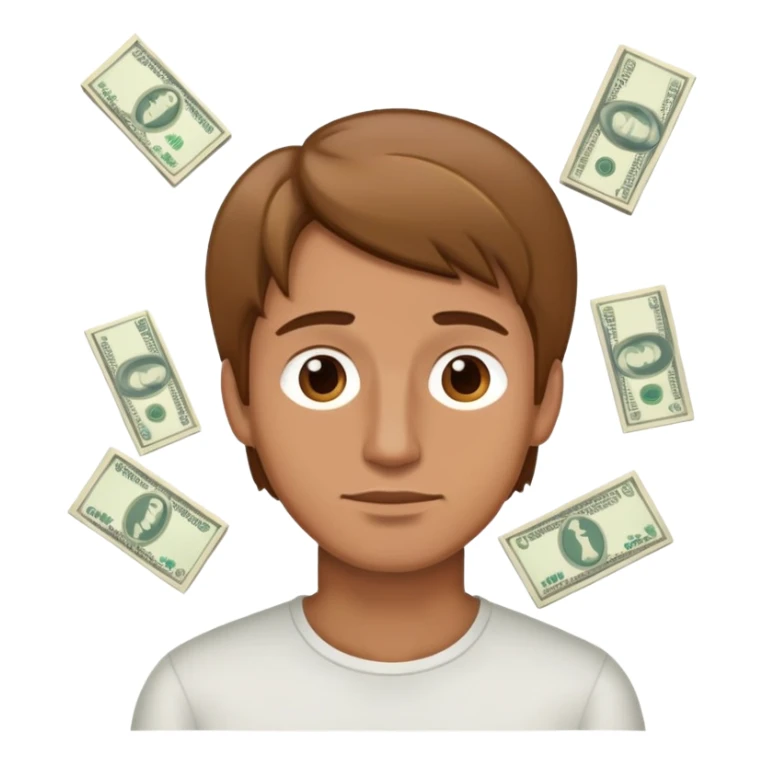 Light brown hair man dreaming about money  sticker