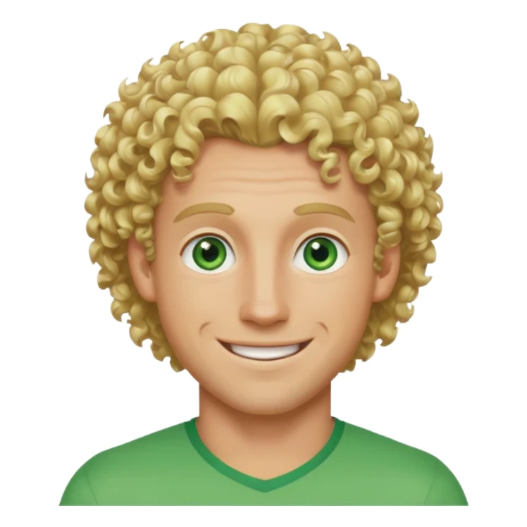 Athletic man with blond curly hair, and light green eyes  sticker