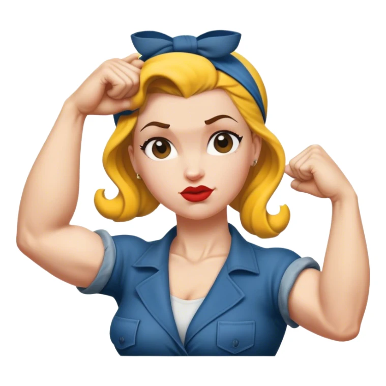 white skin Rosie the Riveter shows biceps sticker