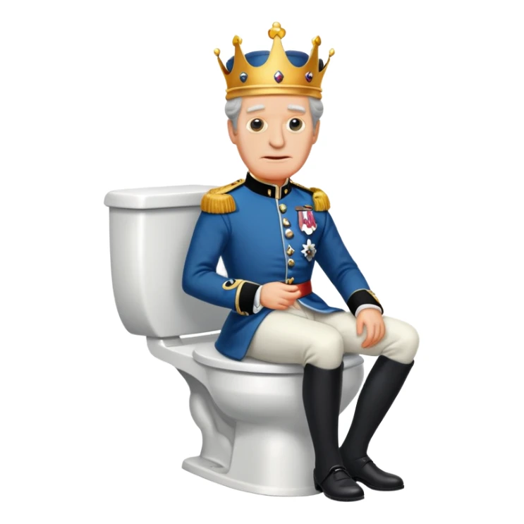 king charles the 3rd on the toilet sticker
