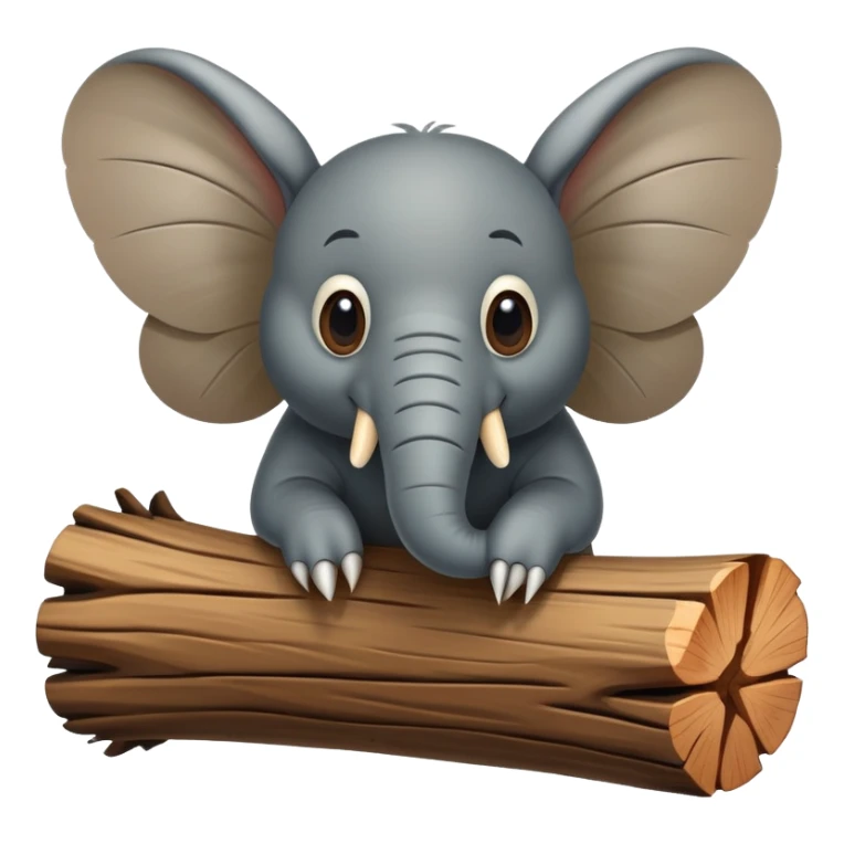 An elephant fly gnawing a log like a beaver sticker