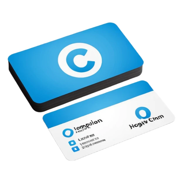 business card with a logo symbol sticker