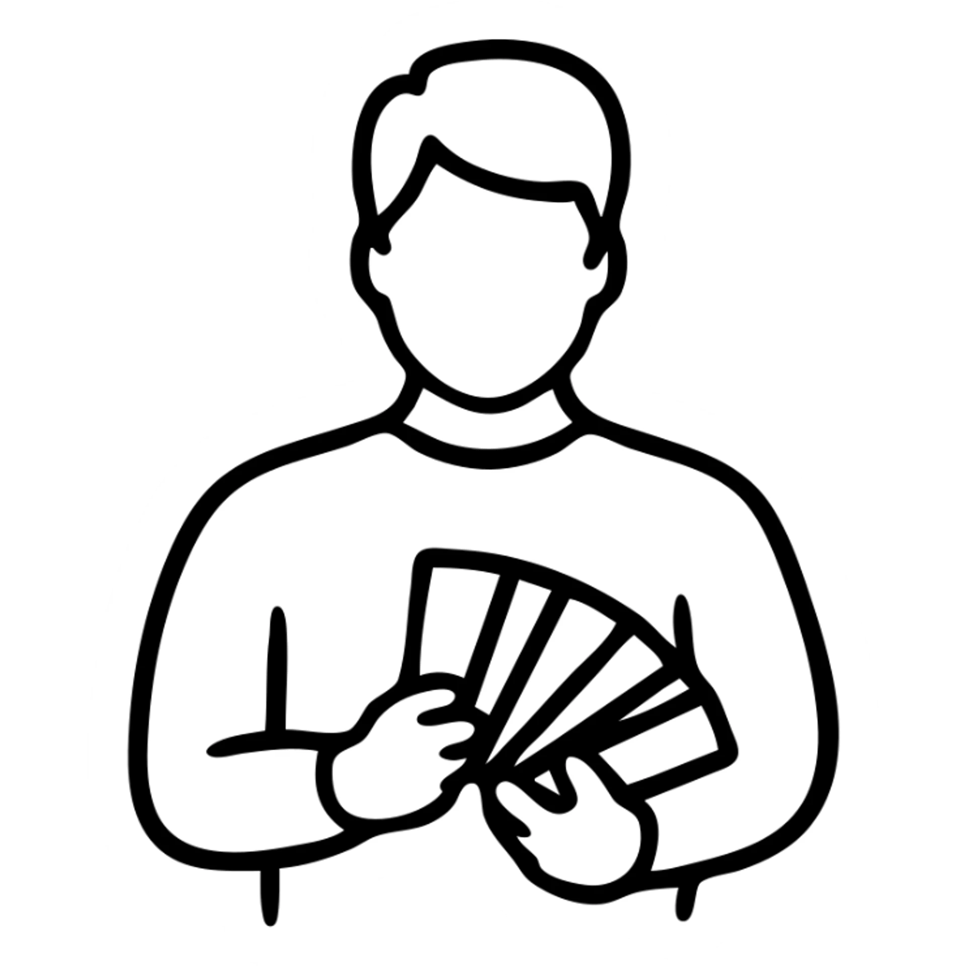 Man counting money, person with cash, wealthy individual sticker