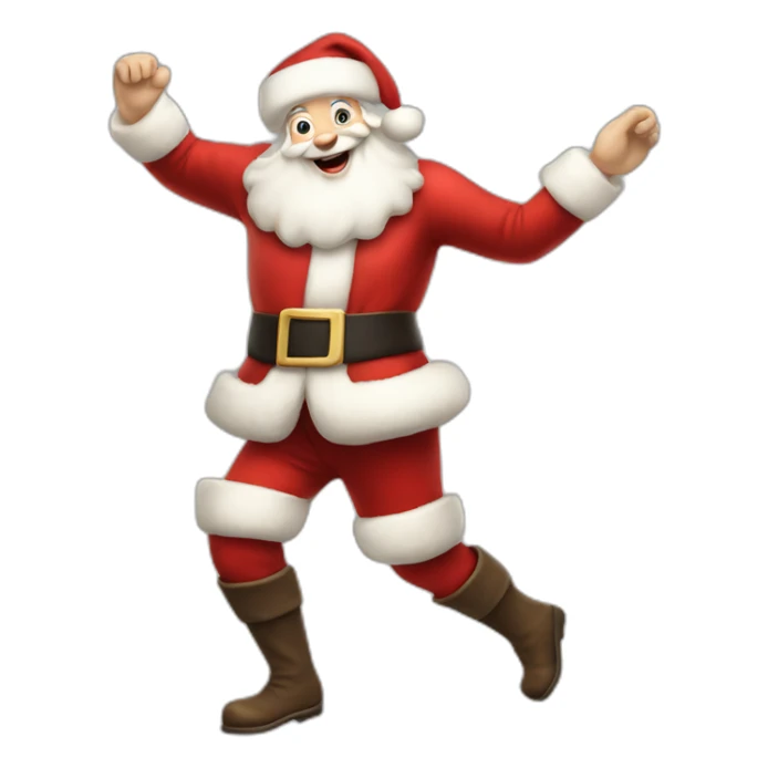 dancing pale skin santa claus full body sticker