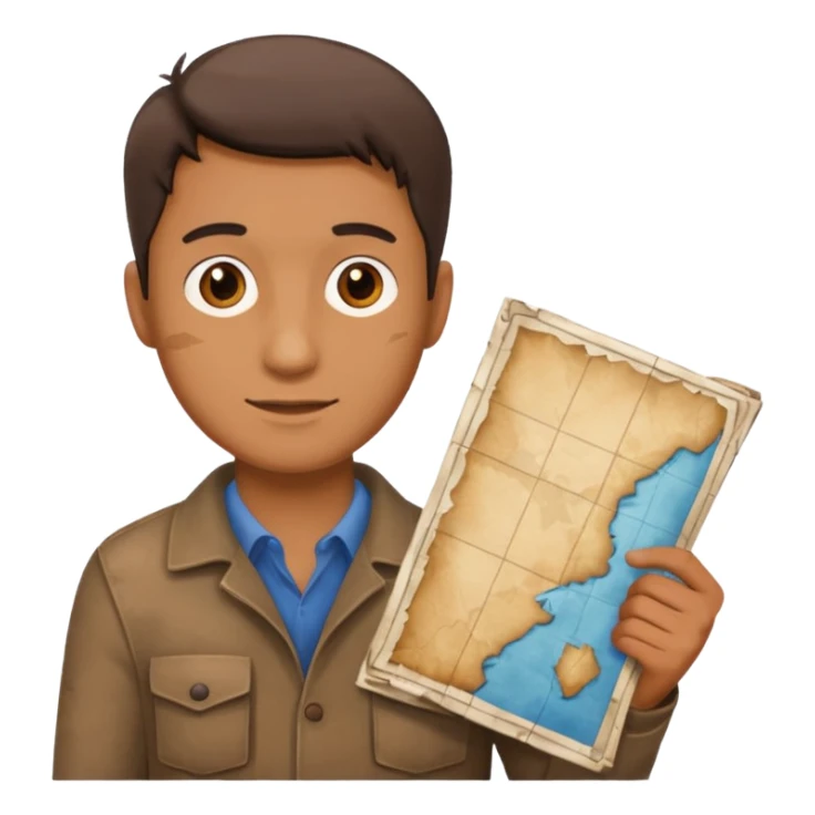 man holding a map @emoji sticker